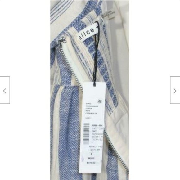 NWT Alice + Olivia Bauery Striped Puff Sleeve Midi Dress 6 - Picture 9 of 11